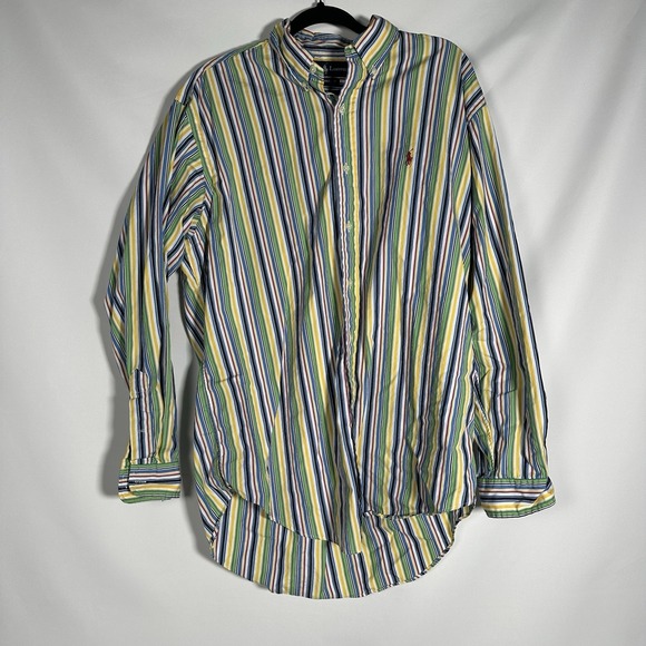 Ralph Lauren Other - Ralph Lauren Mens Button Shirt XXL Vintage Bright Stripes Tagged L